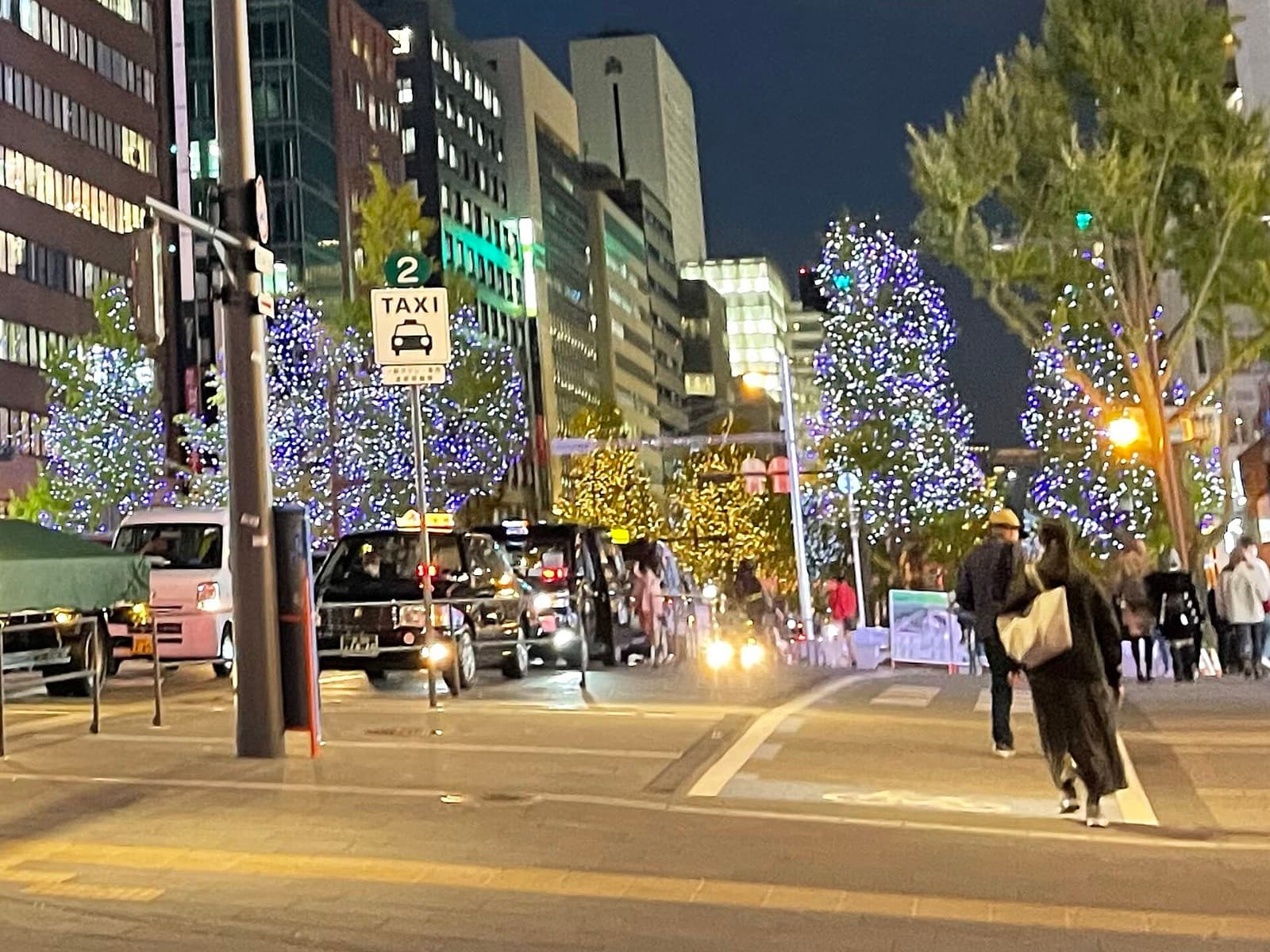 Midosuji Illumination in Osaka at night