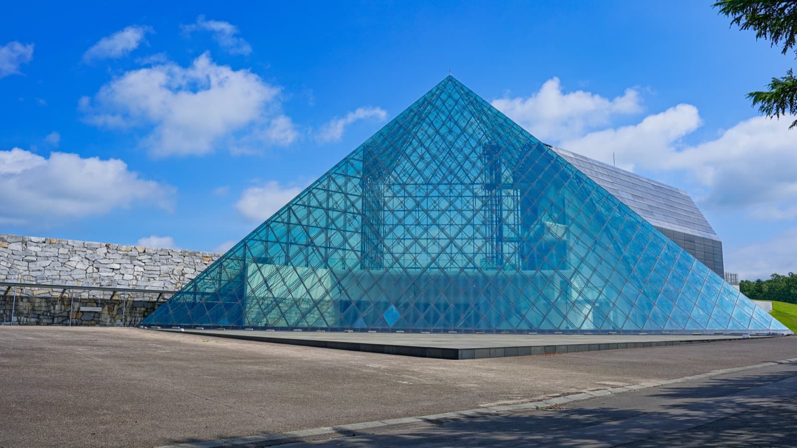 The glass pyramid at Moerenuma Park, part of Isamu Noguchi's full-park design in Sapporo