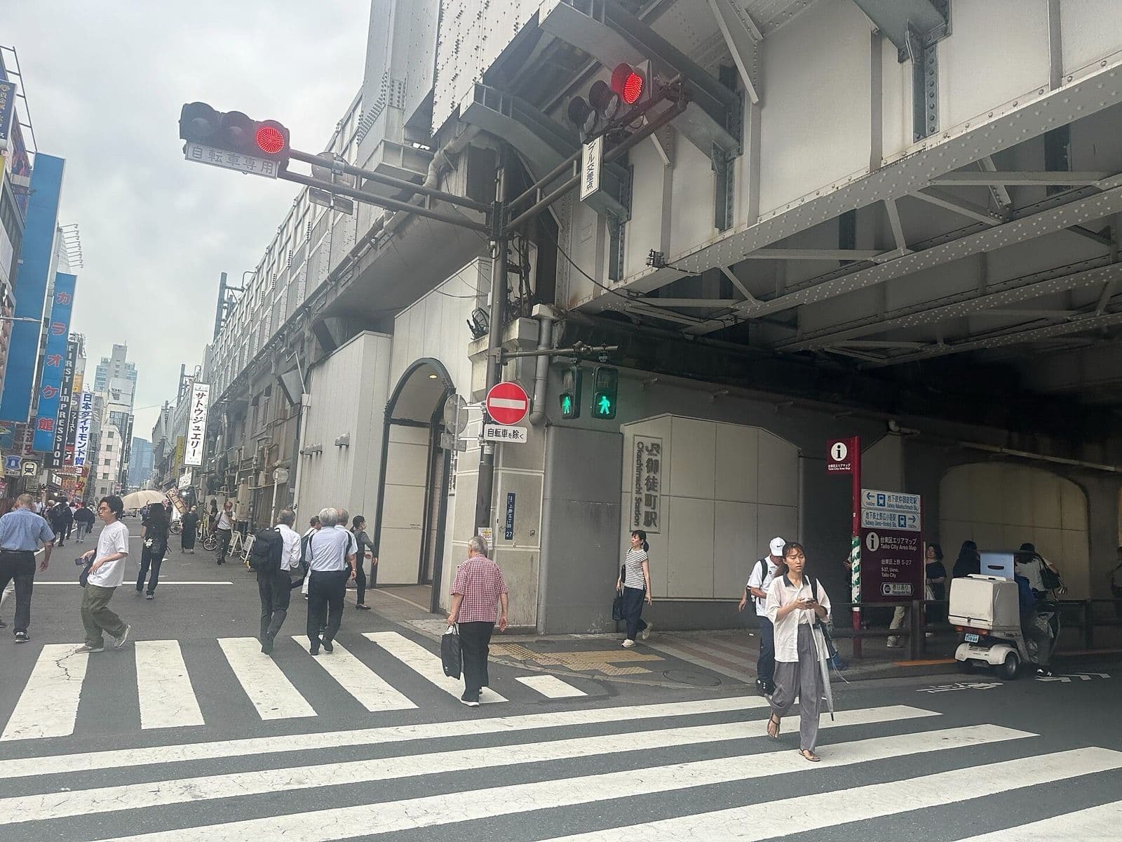 JR Okachimachi Station under the Yamanote Line tracks, three minutes from the Fresa Inn