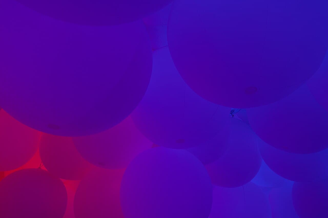 Visitors inside a teamLab Planets light installation in Tokyo